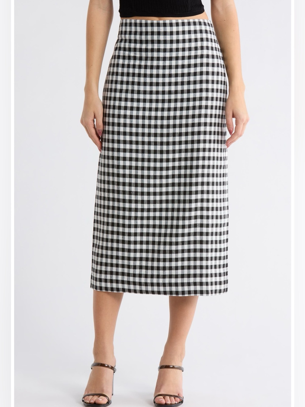 A.L.C. Phoebe Gingham Linen Blend Skirt. Size 8 Women #464